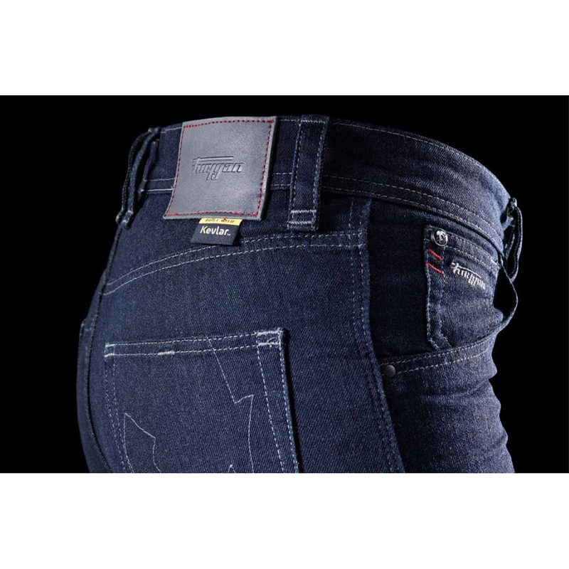 Jeansy motocyklowe damskie Furygan Nikita X Kevlar® Mom Fit w kolorze ciemnoniebieskim