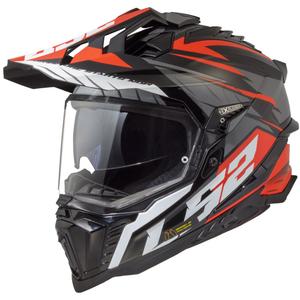 Kask motocyklowy enduro LS2 MX701 Explorer Spire czarno-szaro-czerwony