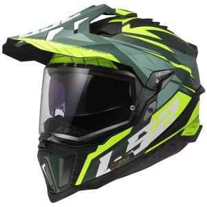 Kask motocyklowy enduro LS2 MX701 Explorer Spire zielono-fluo żółty