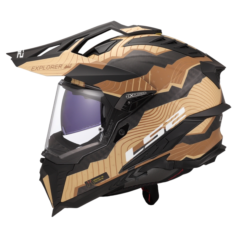 Kask motocyklowy enduro LS2 MX701 Explorer C Trick brązowo-piaskowy