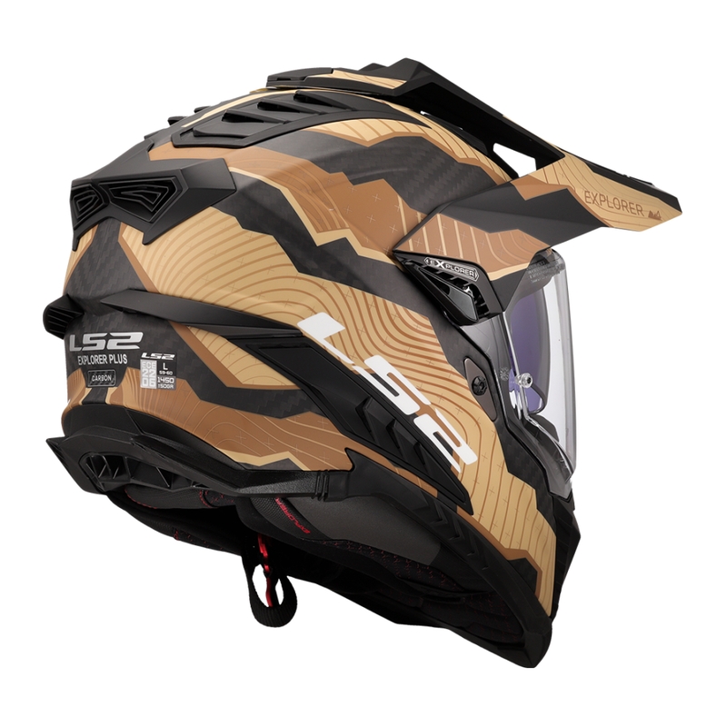 Kask motocyklowy enduro LS2 MX701 Explorer C Trick brązowo-piaskowy
