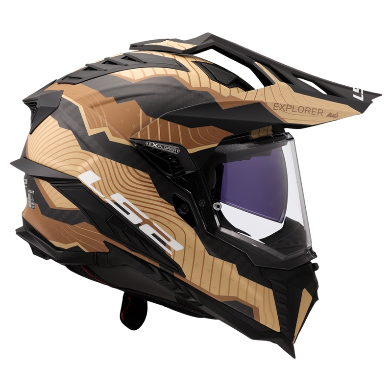 Kask motocyklowy enduro LS2 MX701 Explorer C Trick brązowo-piaskowy