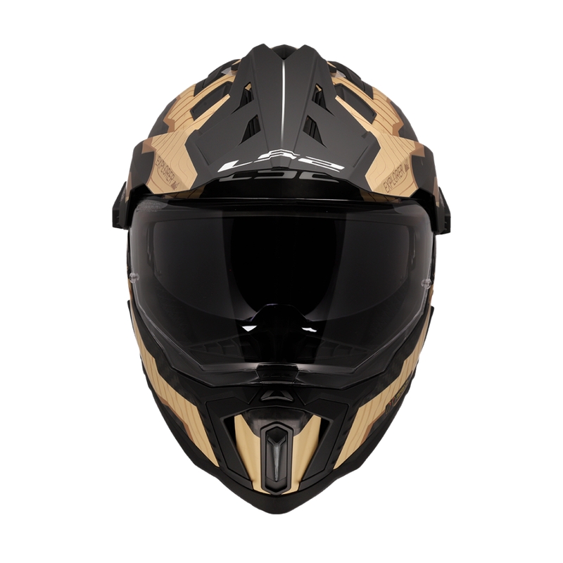 Kask motocyklowy enduro LS2 MX701 Explorer C Trick brązowo-piaskowy