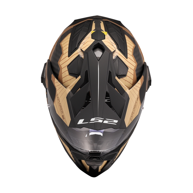 Kask motocyklowy enduro LS2 MX701 Explorer C Trick brązowo-piaskowy