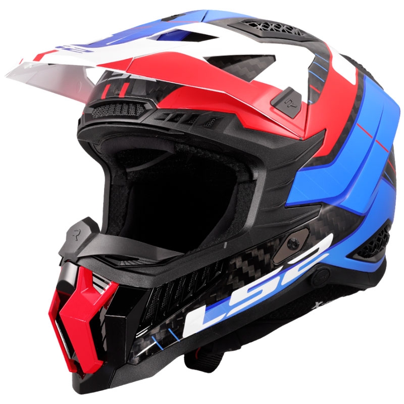 Kask motocrossowy LS2 MX703 X-Force Galuo biało-czerwono-niebieski