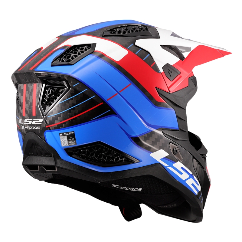 Kask motocrossowy LS2 MX703 X-Force Galuo biało-czerwono-niebieski