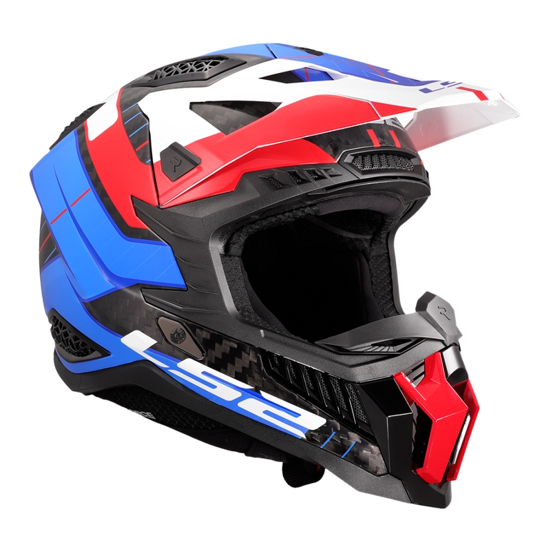 Kask motocrossowy LS2 MX703 X-Force Galuo biało-czerwono-niebieski