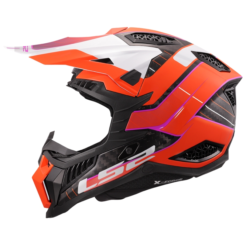 Kask motocrossowy LS2 MX703 X-Force Galuo pomarańczowy