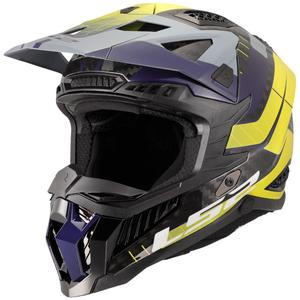 Kask motocrossowy LS2 MX703 X-Force Galuo szaro-fluo żółty