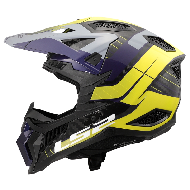 Kask motocrossowy LS2 MX703 X-Force Galuo szaro-fluo żółty