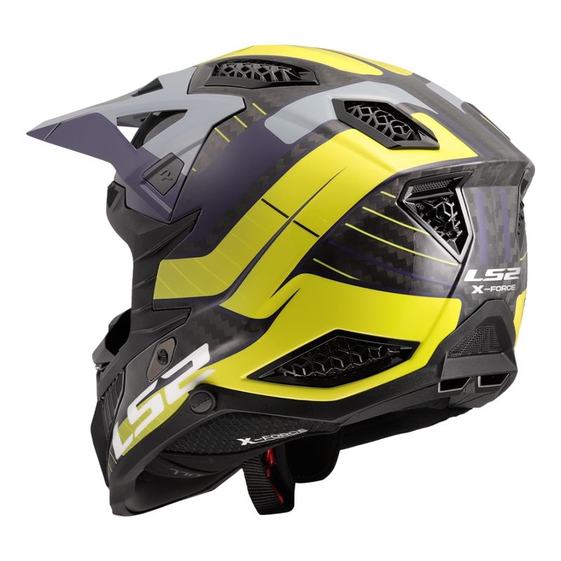 Kask motocrossowy LS2 MX703 X-Force Galuo szaro-fluo żółty