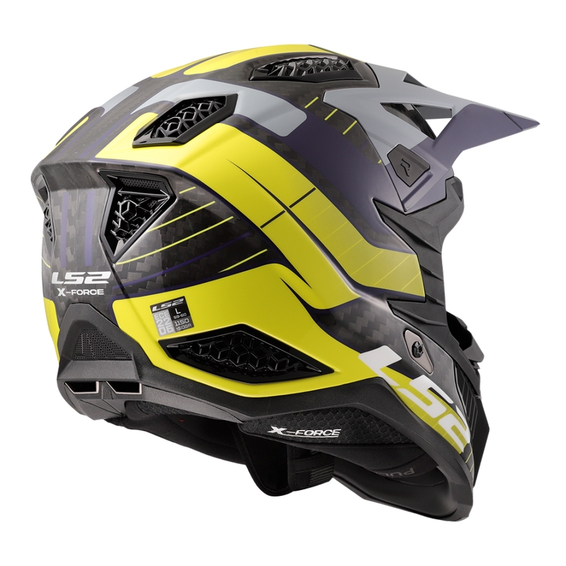 Kask motocrossowy LS2 MX703 X-Force Galuo szaro-fluo żółty