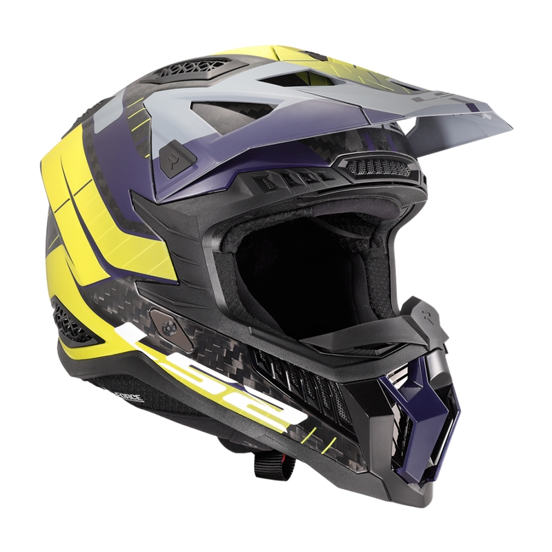 Kask motocrossowy LS2 MX703 X-Force Galuo szaro-fluo żółty