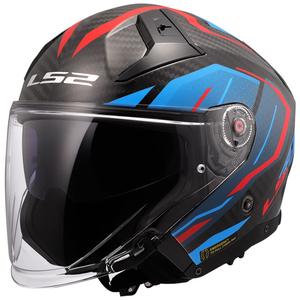 Kask motocyklowy otwarty LS2 OF603 Infinity II C Urus niebiesko-czerwony