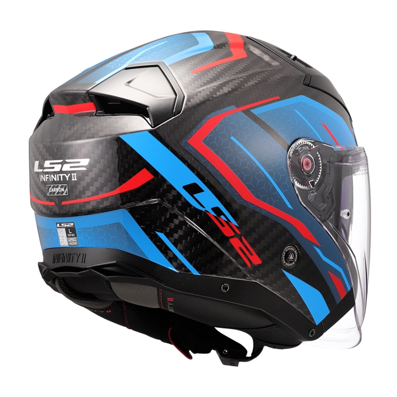 Kask motocyklowy otwarty LS2 OF603 Infinity II C Urus niebiesko-czerwony