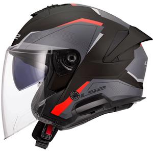 Kask motocyklowy otwarty LS2 OF618 Verso II Air czarno-czerwony