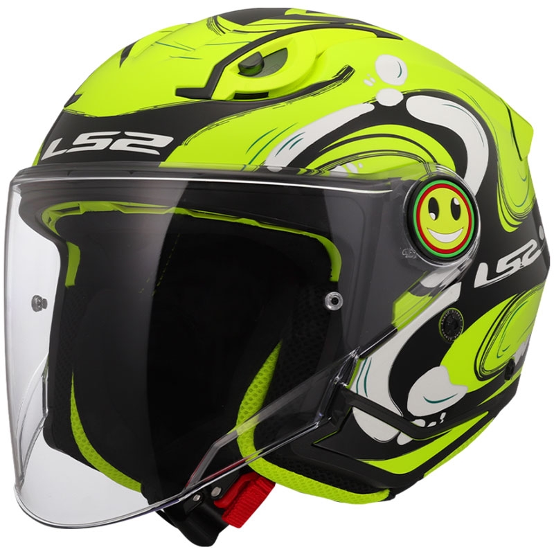 Kask motocyklowy dziecięcy otwarty LS2 OF622 Funny II Glup fluo żółty