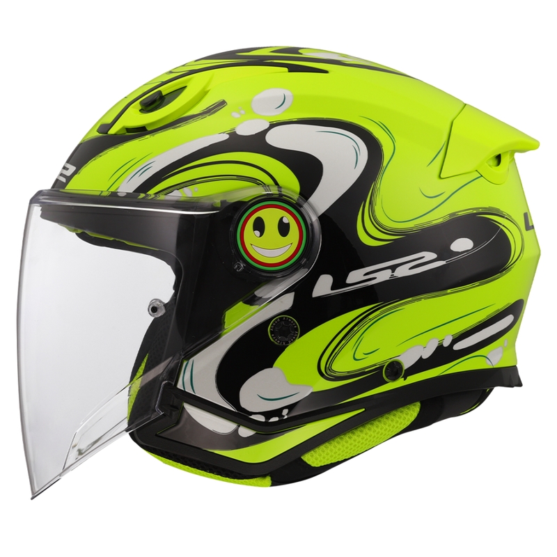 Kask motocyklowy dziecięcy otwarty LS2 OF622 Funny II Glup fluo żółty