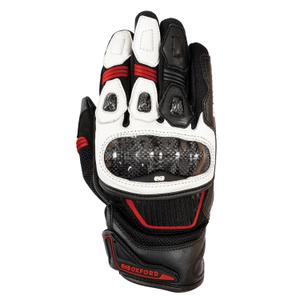 Rękawice motocyklowe Oxford RP-4S 3.0 biało-czarno-czerwone