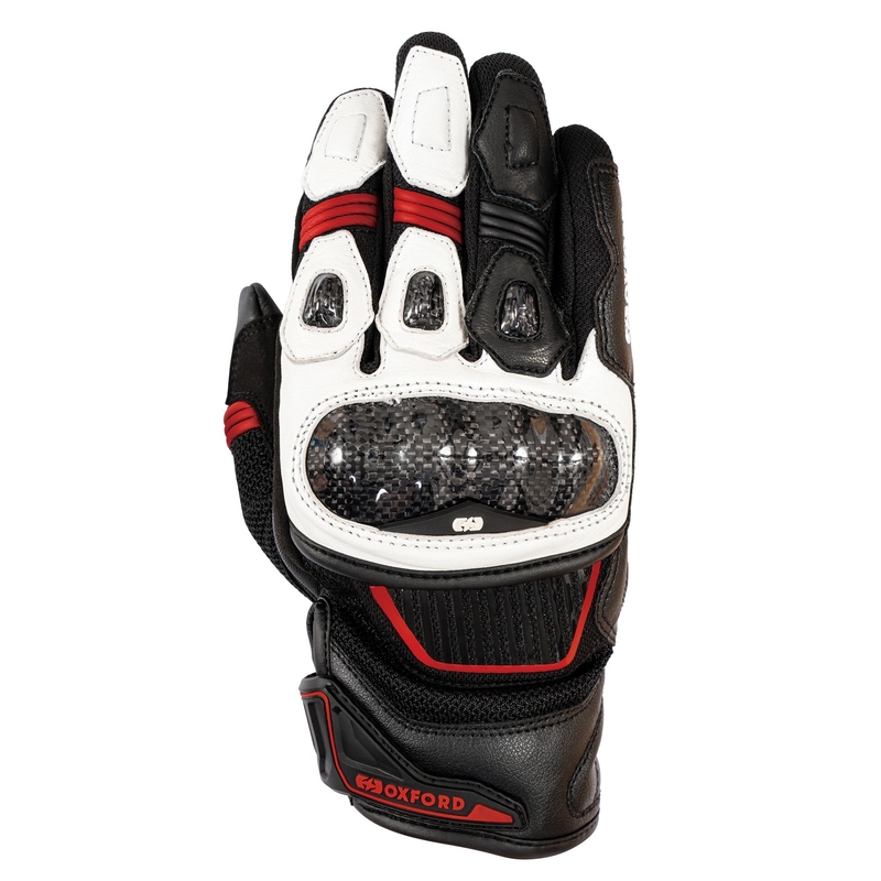 Rękawice motocyklowe Oxford RP-4S 3.0 biało-czarno-czerwone