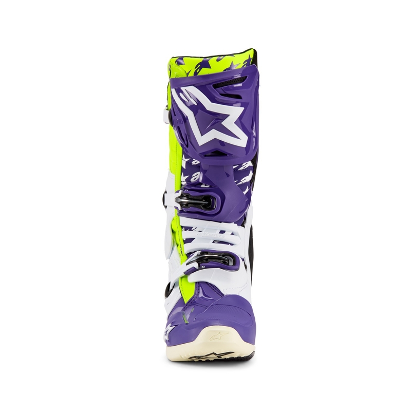 Buty motocyklowe Alpinestars TECH 10 edycja limitowana Dirt Studios fioletowo-biało-fluorescencyjno-żółte
