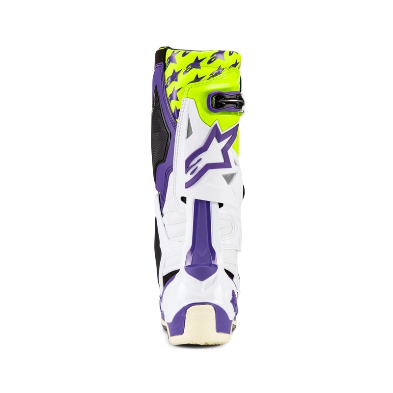 Buty motocyklowe Alpinestars TECH 10 edycja limitowana Dirt Studios fioletowo-biało-fluorescencyjno-żółte