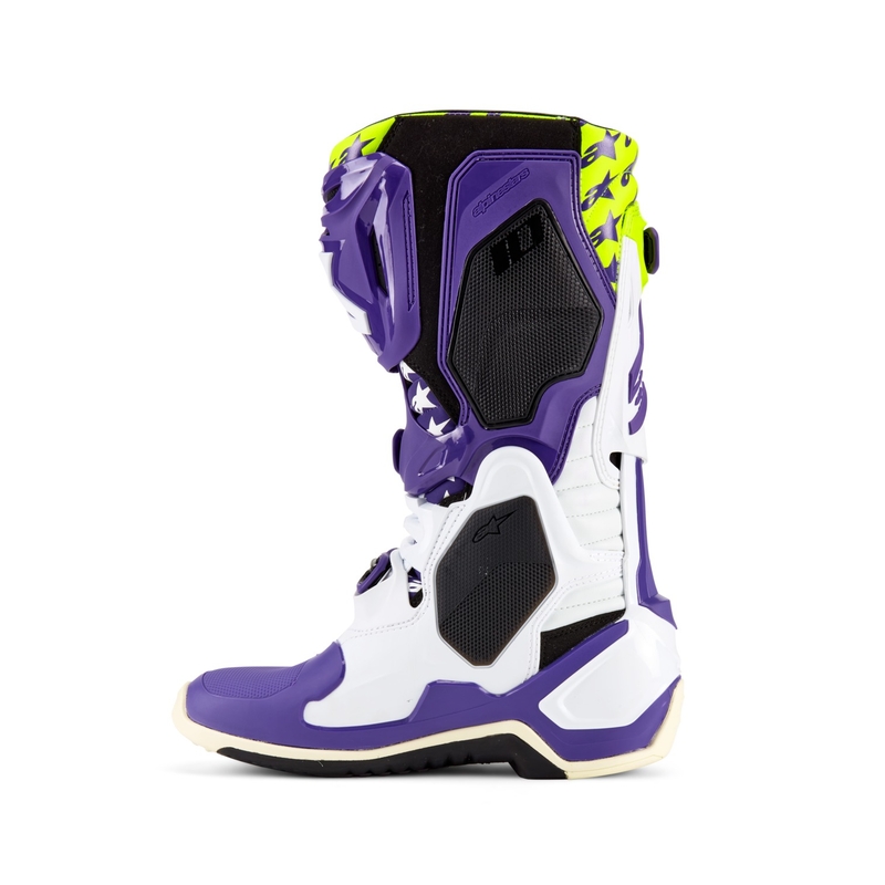 Buty motocyklowe Alpinestars TECH 10 edycja limitowana Dirt Studios fioletowo-biało-fluorescencyjno-żółte