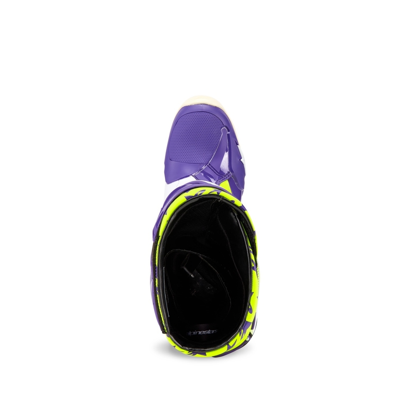 Buty motocyklowe Alpinestars TECH 10 edycja limitowana Dirt Studios fioletowo-biało-fluorescencyjno-żółte