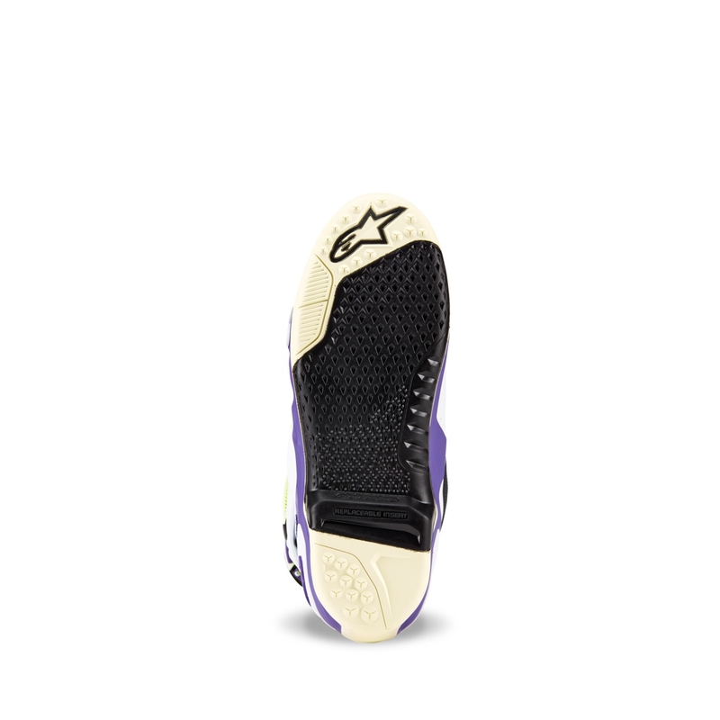 Buty motocyklowe Alpinestars TECH 10 edycja limitowana Dirt Studios fioletowo-biało-fluorescencyjno-żółte