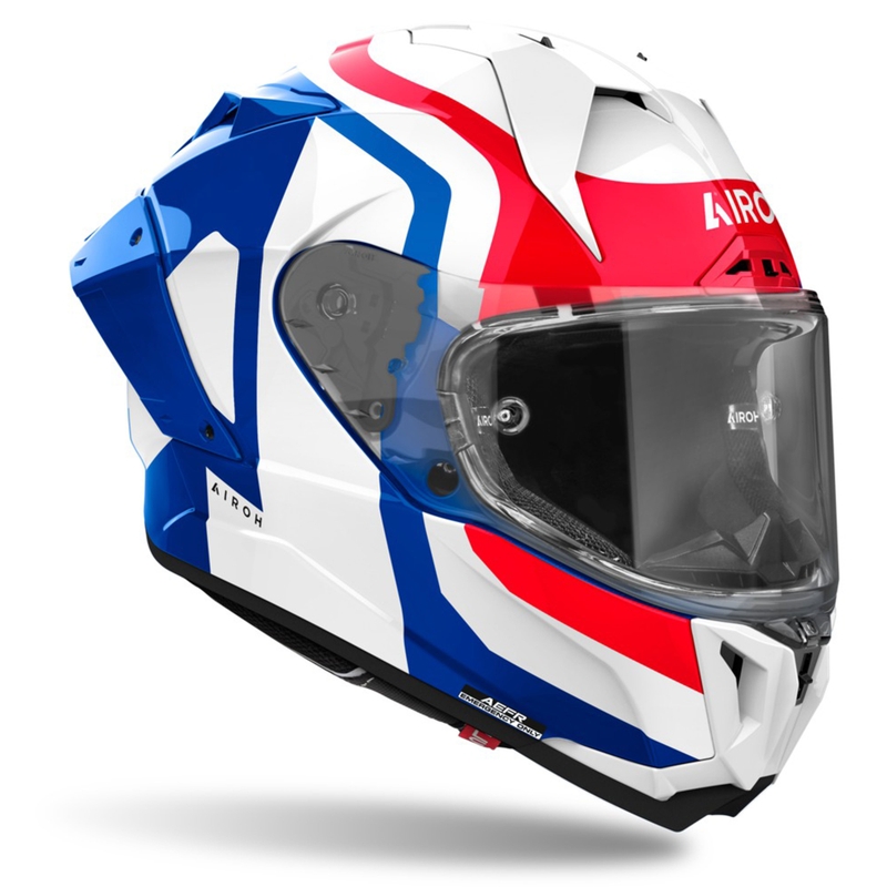 Kask motocyklowy integralny Airoh GP800 Competition niebiesko-czerwony