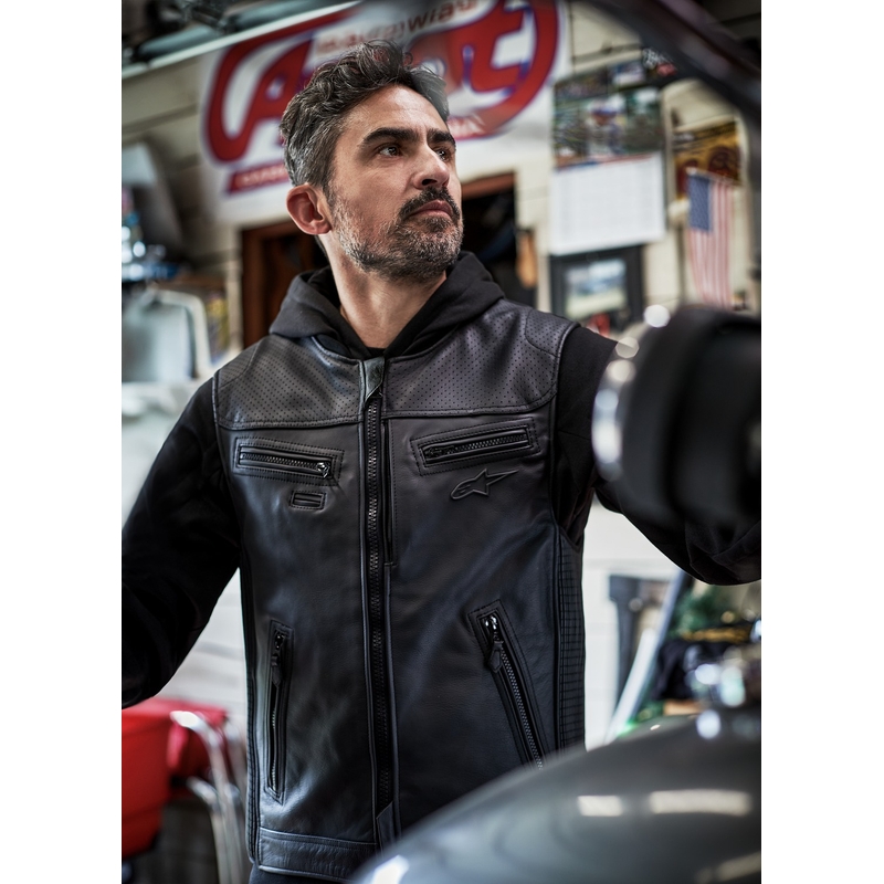 Kamizelka z poduszką powietrzną Alpinestars TECH-AIR®3 V2 LEATHER system czarna