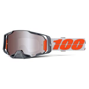 Gogle motocrossowe 100% ARMEGA Silver ze srebrnym pleksiglasem HIPER