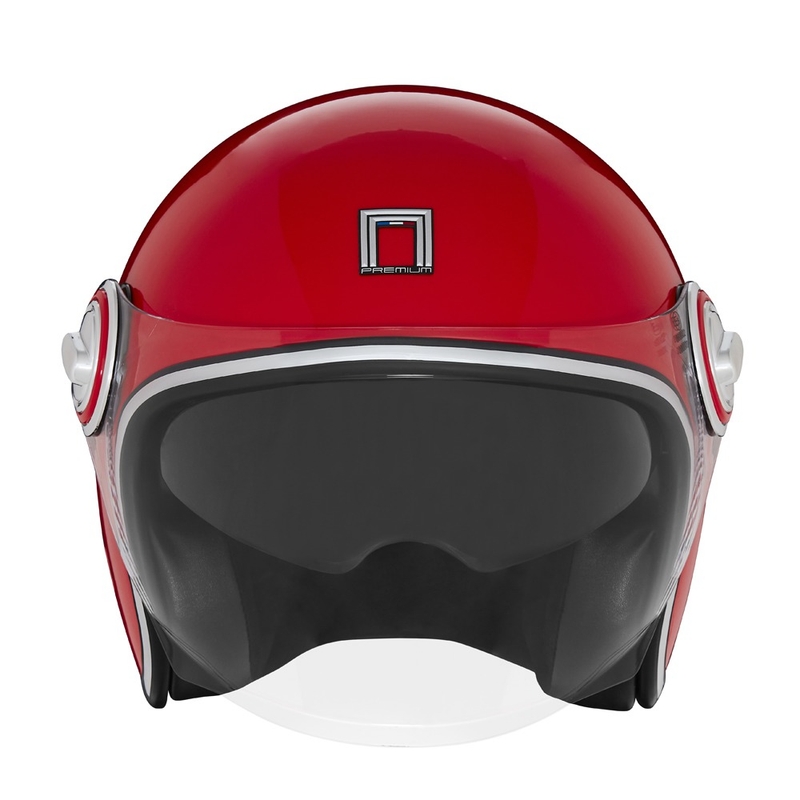 Kask motocyklowy otwarty NOX PREMIUM Heritage czerwony