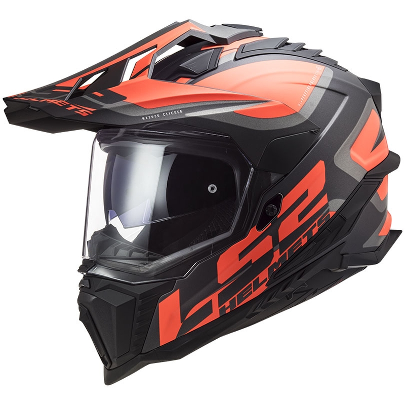 Kask enduro LS2 MX701 Explorer Alter czarno-fluo pomarańczowo-szary mat
