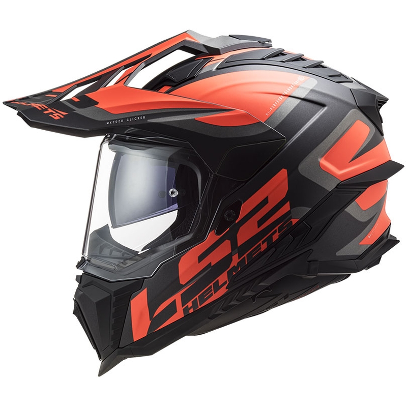 Kask enduro LS2 MX701 Explorer Alter czarno-fluo pomarańczowo-szary mat