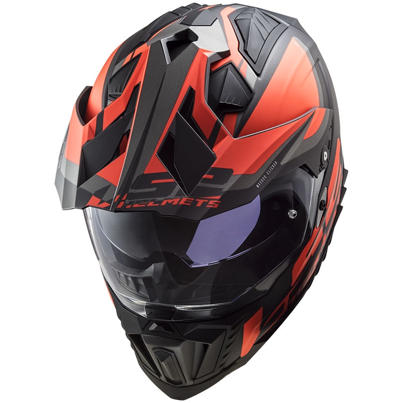 Kask enduro LS2 MX701 Explorer Alter czarno-fluo pomarańczowo-szary mat
