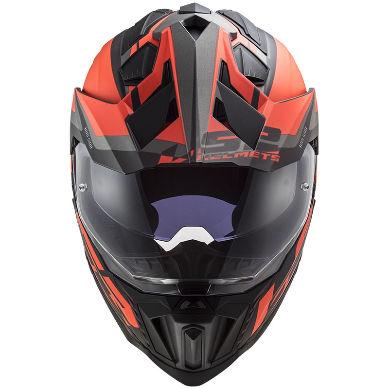 Kask enduro LS2 MX701 Explorer Alter czarno-fluo pomarańczowo-szary mat