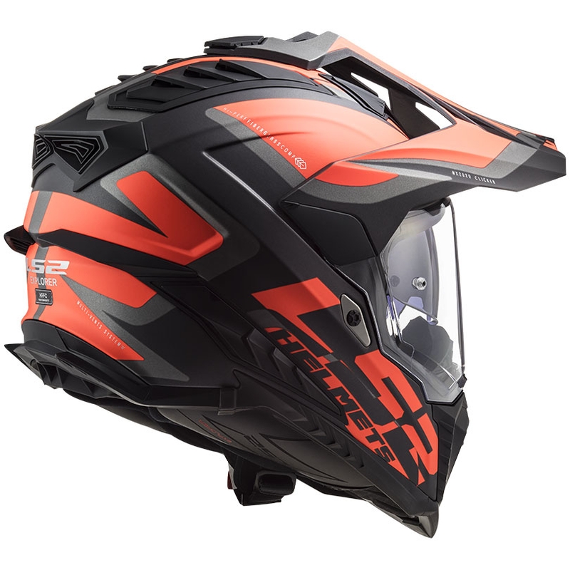 Kask enduro LS2 MX701 Explorer Alter czarno-fluo pomarańczowo-szary mat