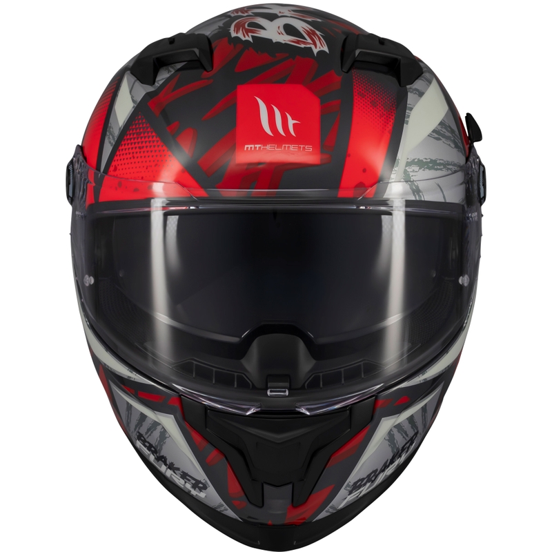 Kask motocyklowy integralny MT Braker SV Fury czarno-szaro-czerwony
