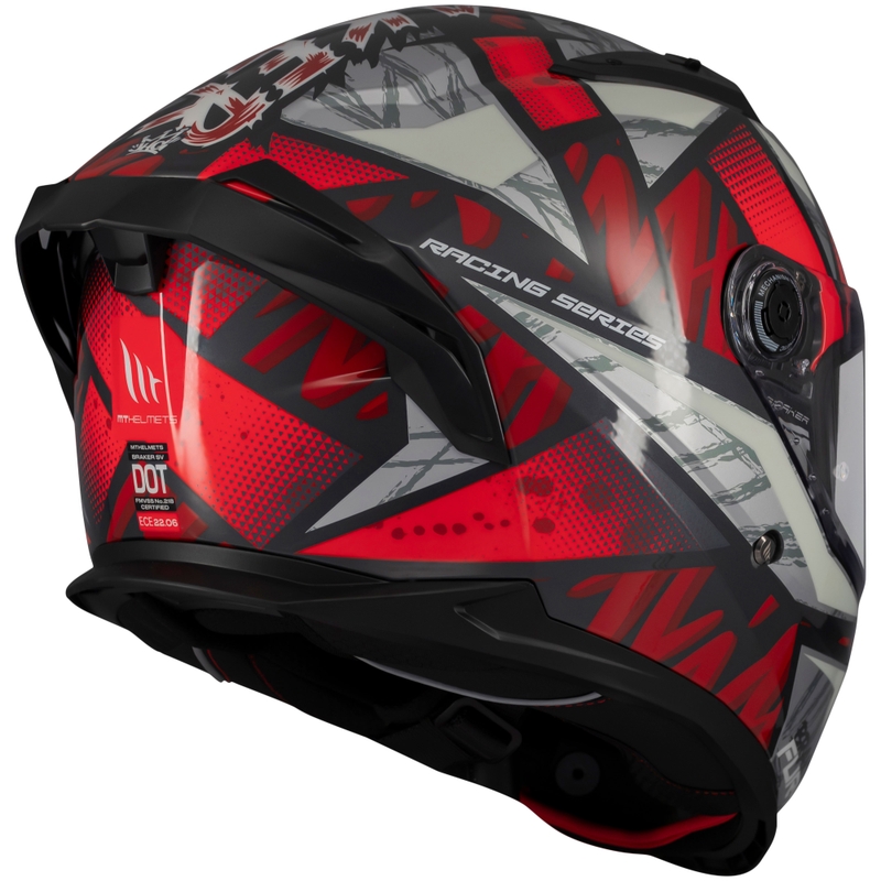 Kask motocyklowy integralny MT Braker SV Fury czarno-szaro-czerwony