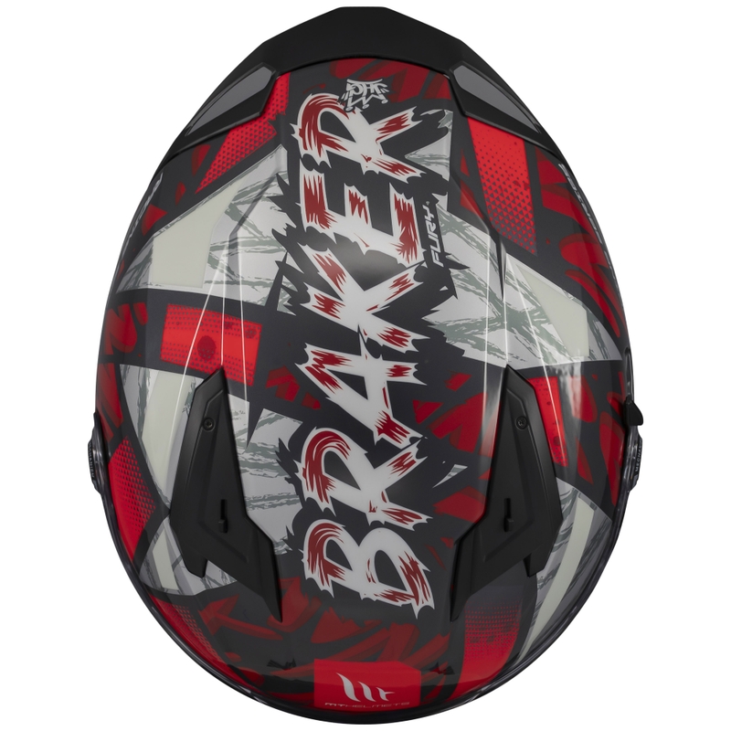 Kask motocyklowy integralny MT Braker SV Fury czarno-szaro-czerwony