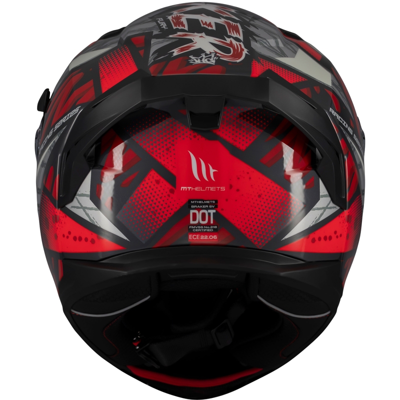 Kask motocyklowy integralny MT Braker SV Fury czarno-szaro-czerwony