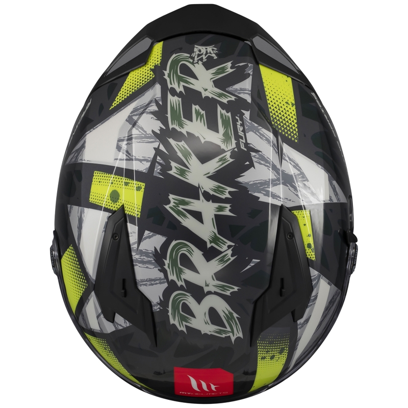Kask motocyklowy integralny MT Braker SV Fury w kolorze szaro-fluo żółtym