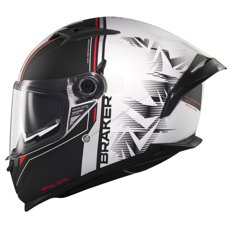 Zintegrowany kask motocyklowy MT Braker SV Charm matowo-czarno-biały