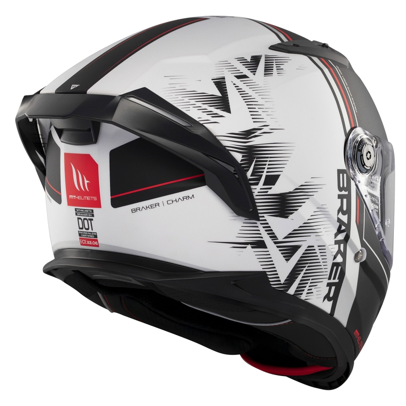 Zintegrowany kask motocyklowy MT Braker SV Charm matowo-czarno-biały