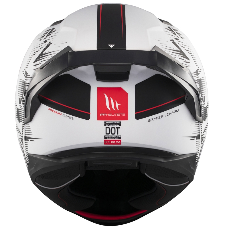 Zintegrowany kask motocyklowy MT Braker SV Charm matowo-czarno-biały