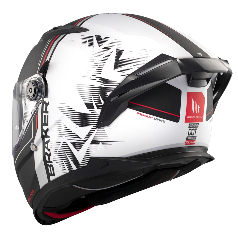 Zintegrowany kask motocyklowy MT Braker SV Charm matowo-czarno-biały