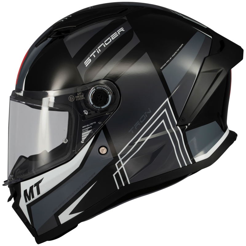 Zintegrowany kask motocyklowy MT Stinger 2 Tron czarno-szary