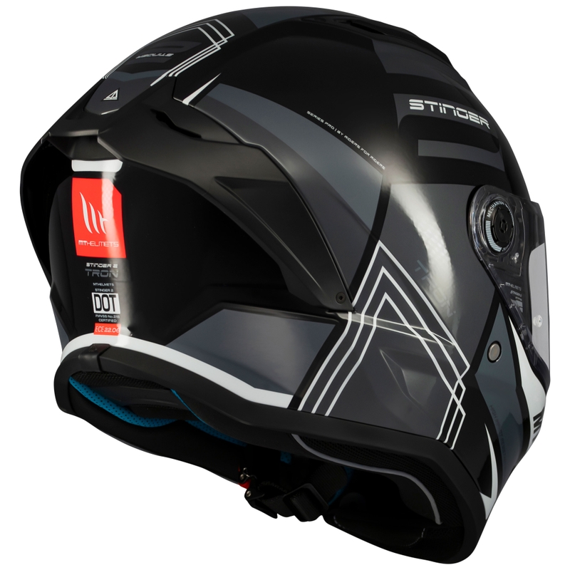 Zintegrowany kask motocyklowy MT Stinger 2 Tron czarno-szary