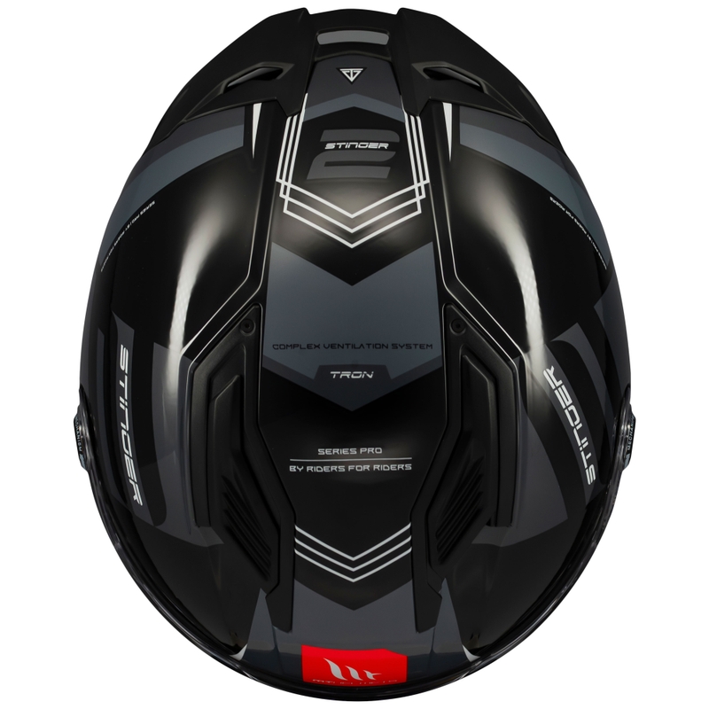 Zintegrowany kask motocyklowy MT Stinger 2 Tron czarno-szary